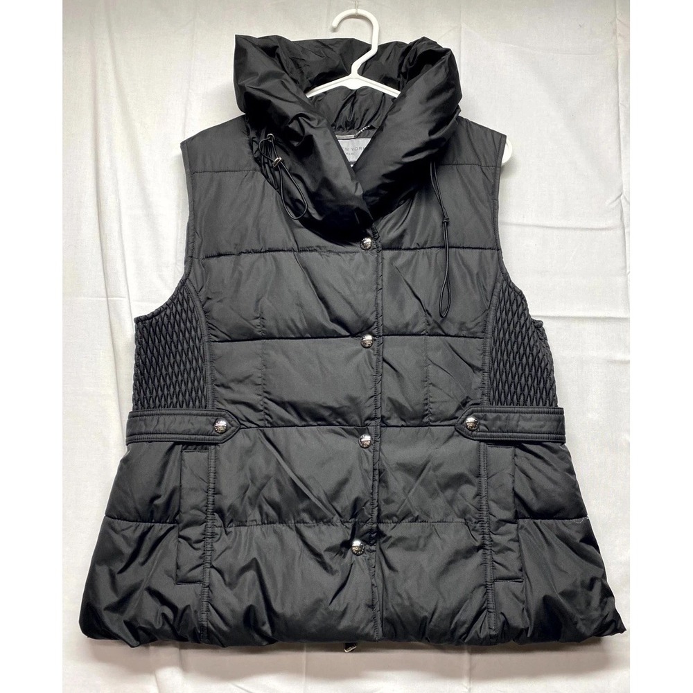 Marc New York By Andrew Marc Puffer Vest Womens XL Black Winter Snap Front
